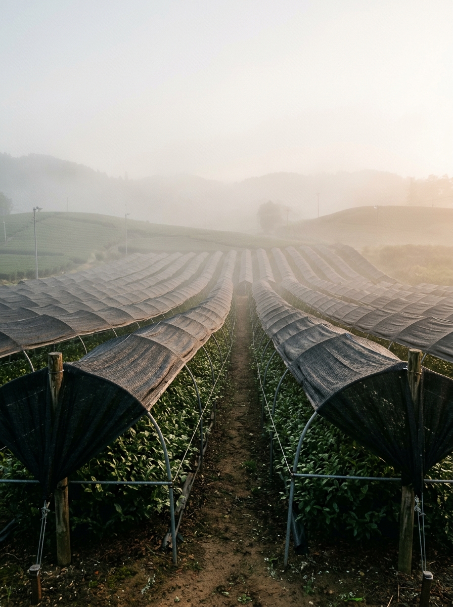 宇治茶畑の朝霧