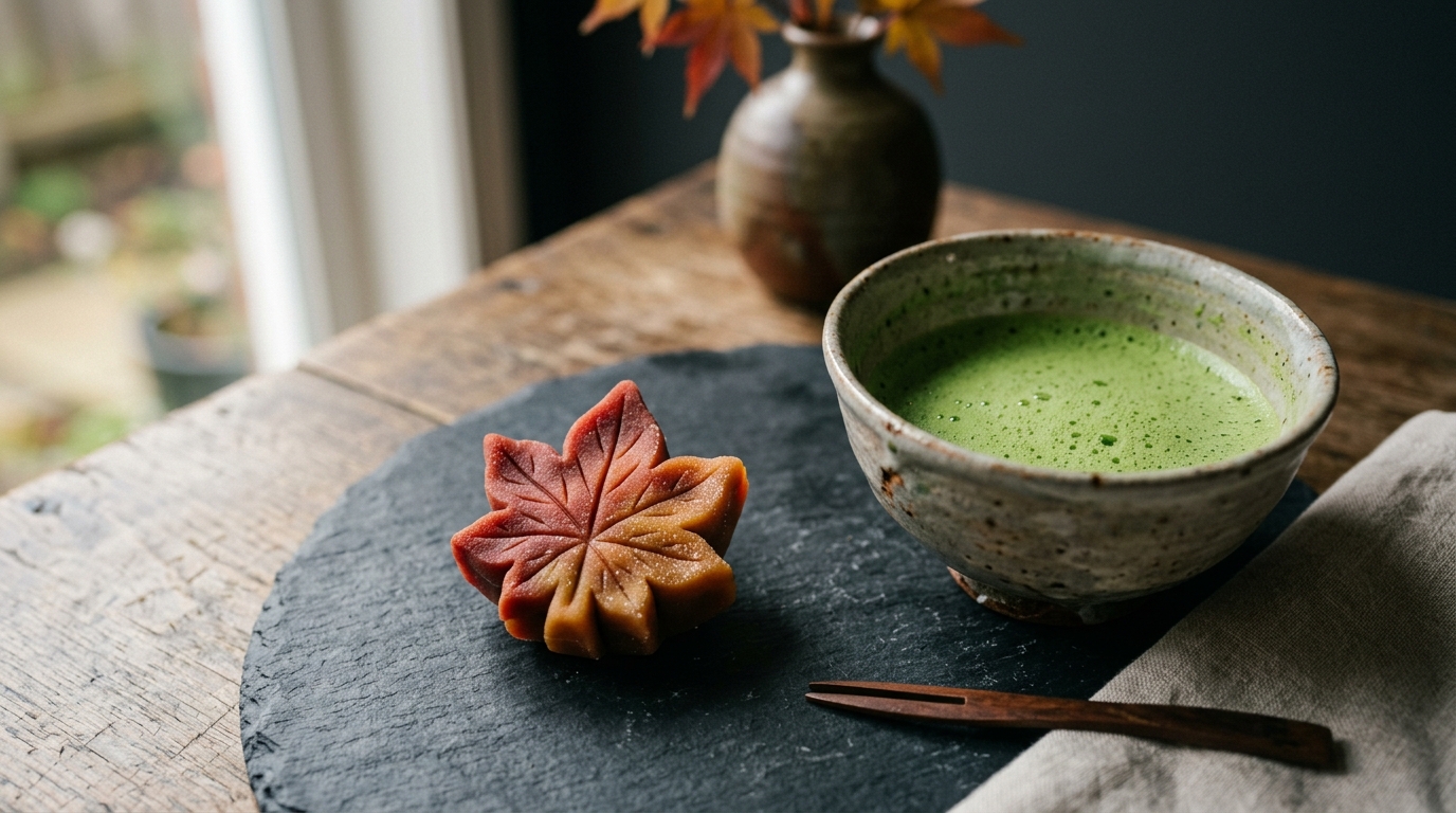 季節の茶碗と和菓子